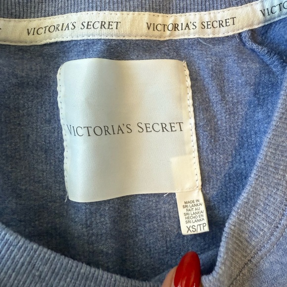 Victoria Secret Y2K Love Angel Heart Graphic Blue Crew Neck Sweatshirt Size S - Picture 5 of 9